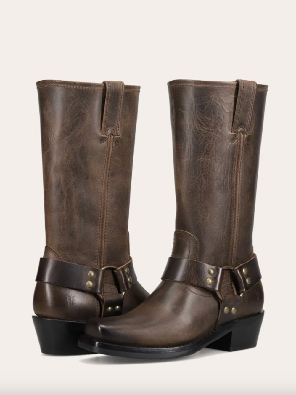 FRYE Harness 12R Square Toe Tall Boots - Smoke (7)